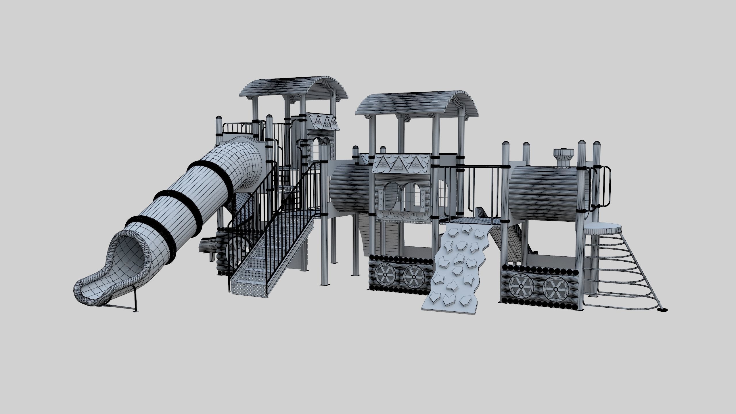 Train Style Playground 3 Low-poly 3D model_47