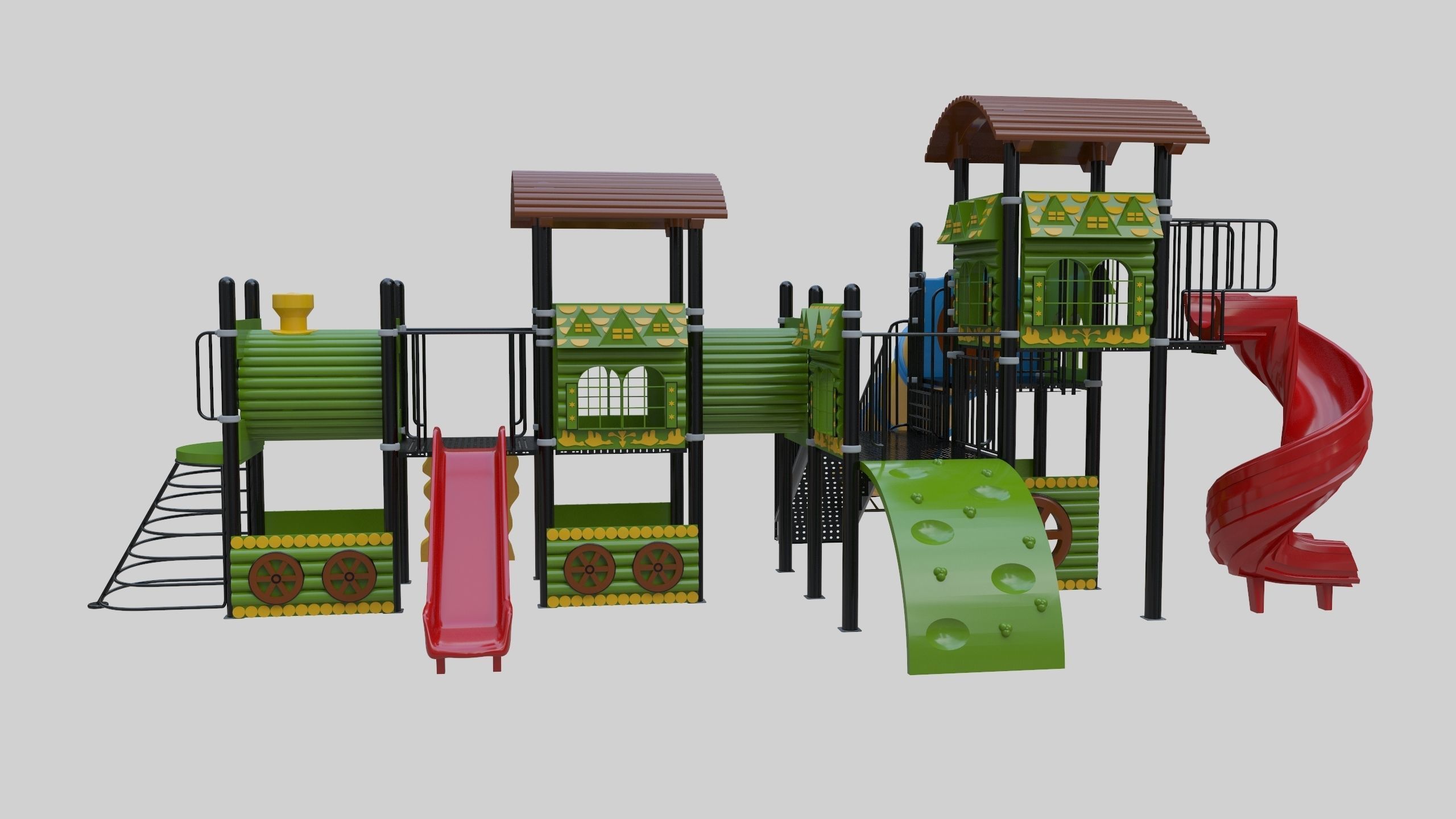 Train Style Playground 3 Low-poly 3D model_14