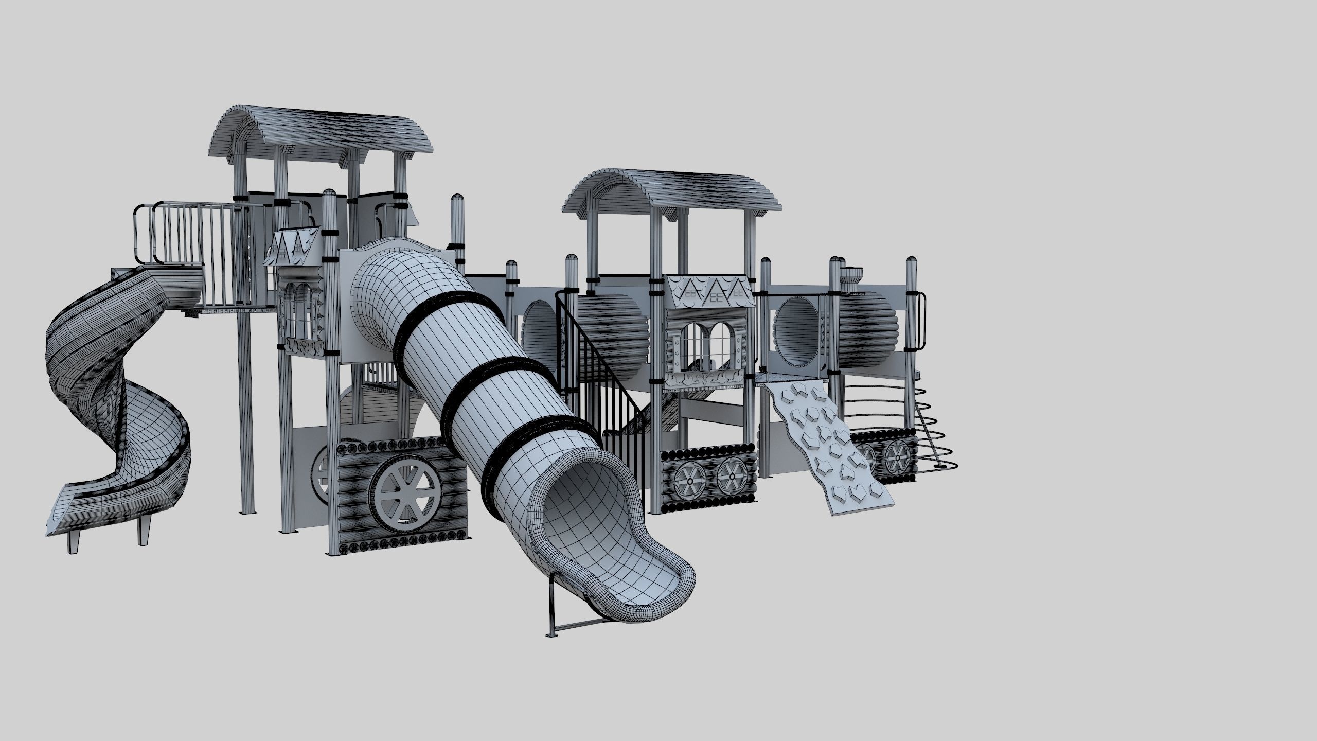 Train Style Playground 3 Low-poly 3D model_31