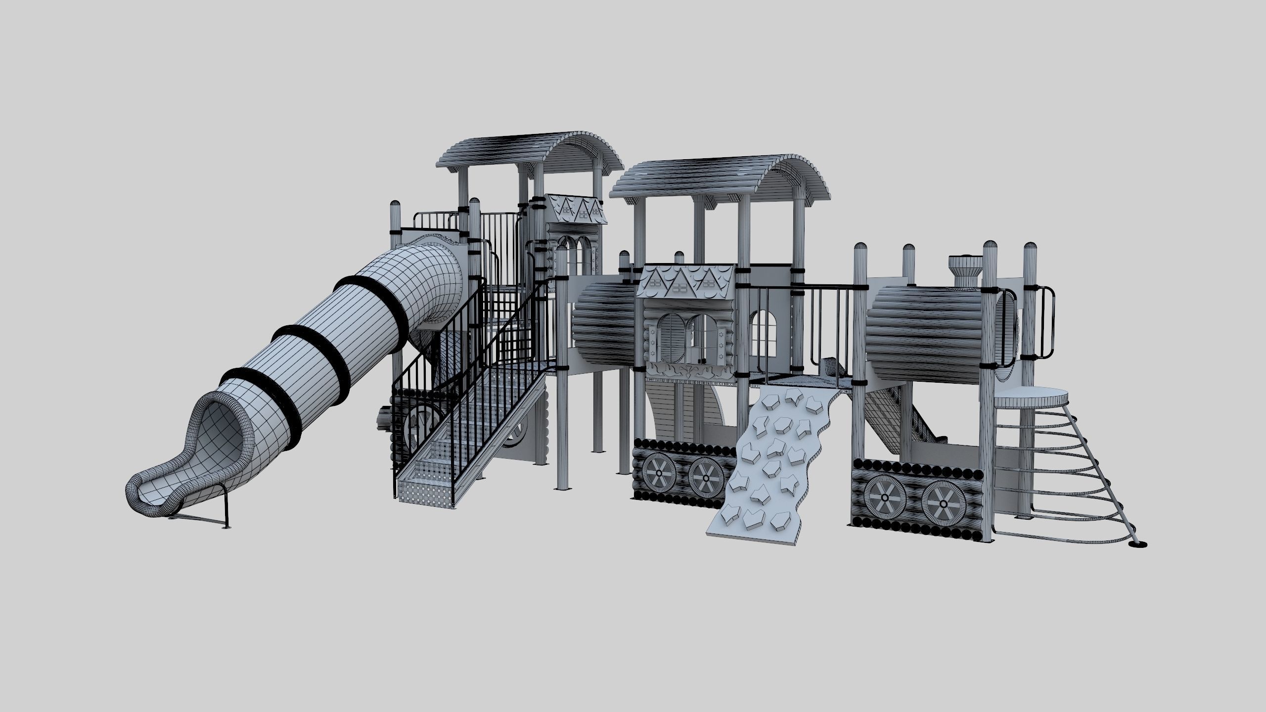 Train Style Playground 3 Low-poly 3D model_46