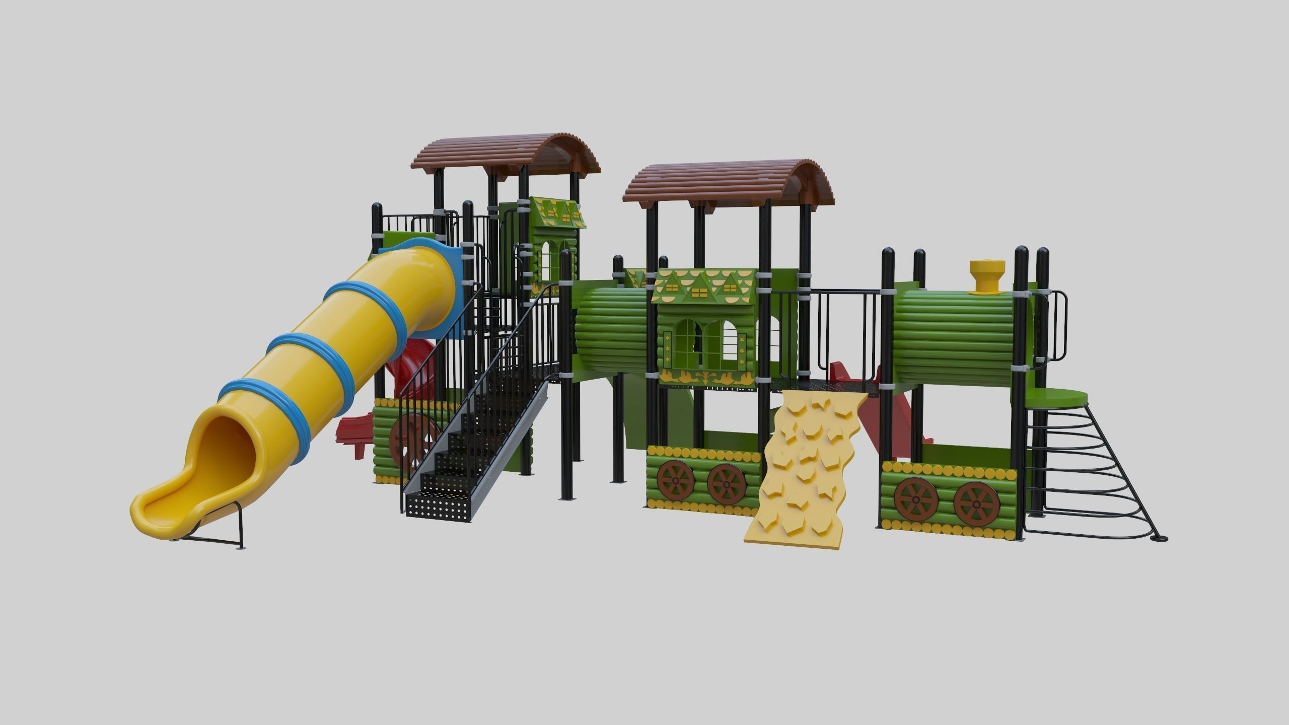 Train Style Playground 3 Low-poly 3D model_24