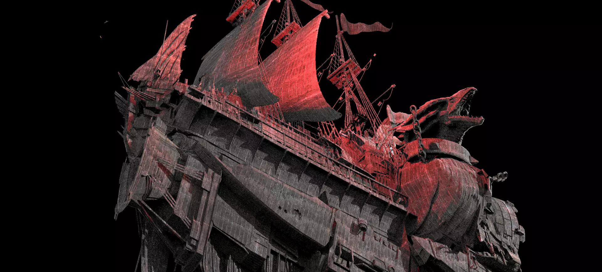 Dark Dreadnaught 4 airship 3D model_0