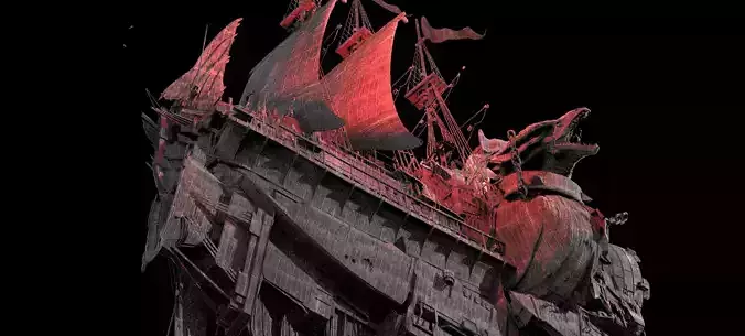 Dark Dreadnaught 4 airship 3D model