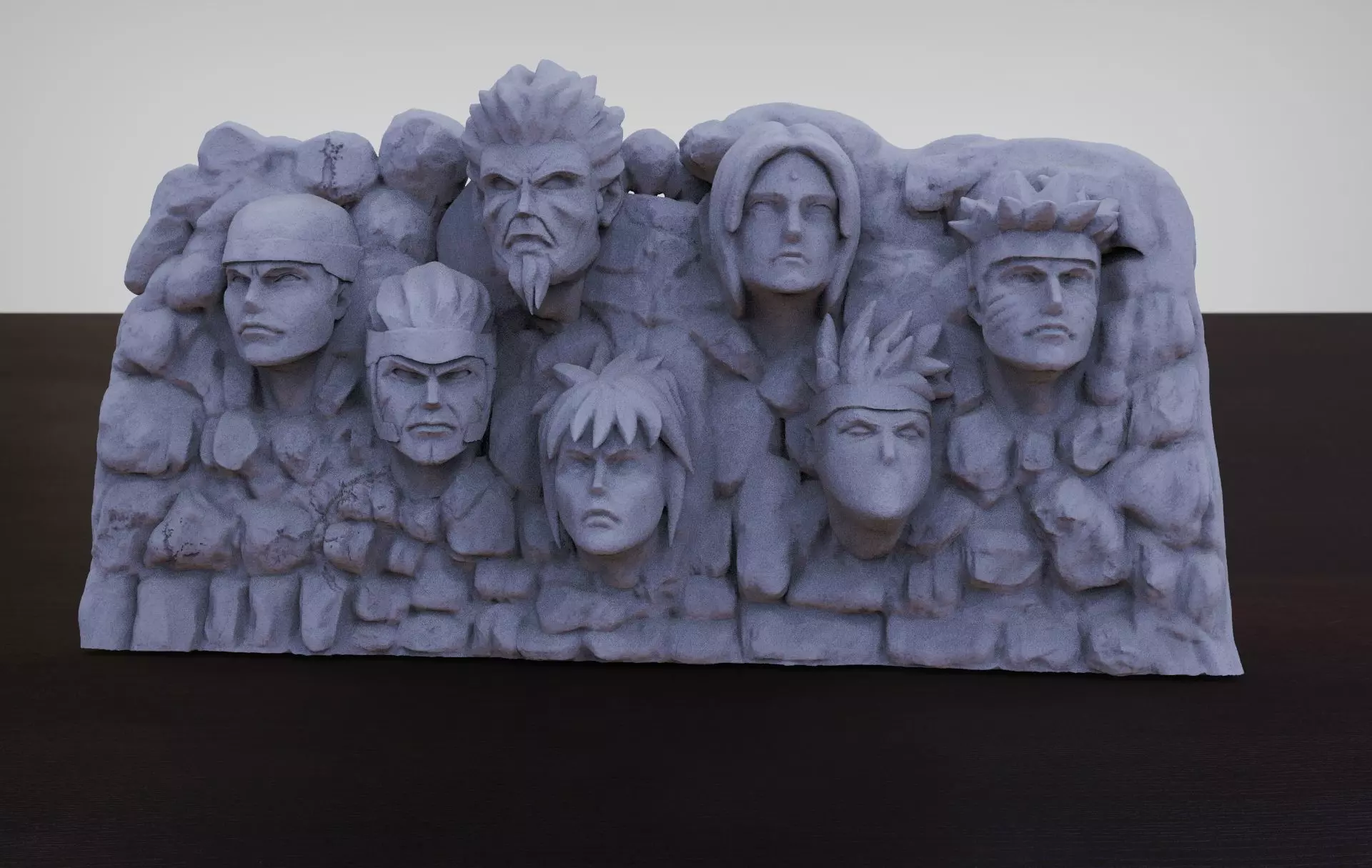 Mountain of the hokages 3D print model_0