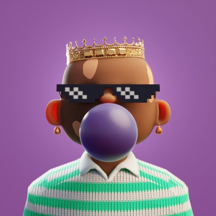 10k Customizable Stylized Rich Kids NFT ART 3D model_5