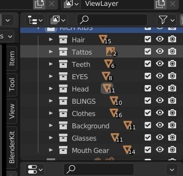 10k Customizable Stylized Rich Kids NFT ART 3D model_12