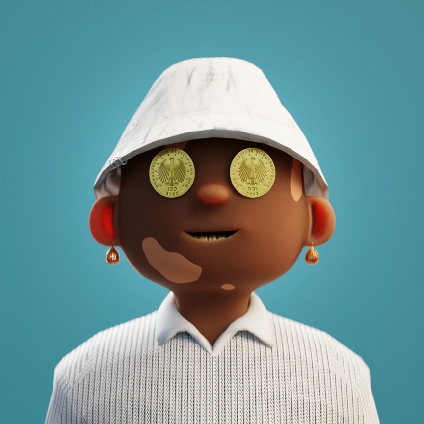 10k Customizable Stylized Rich Kids NFT ART 3D model_8