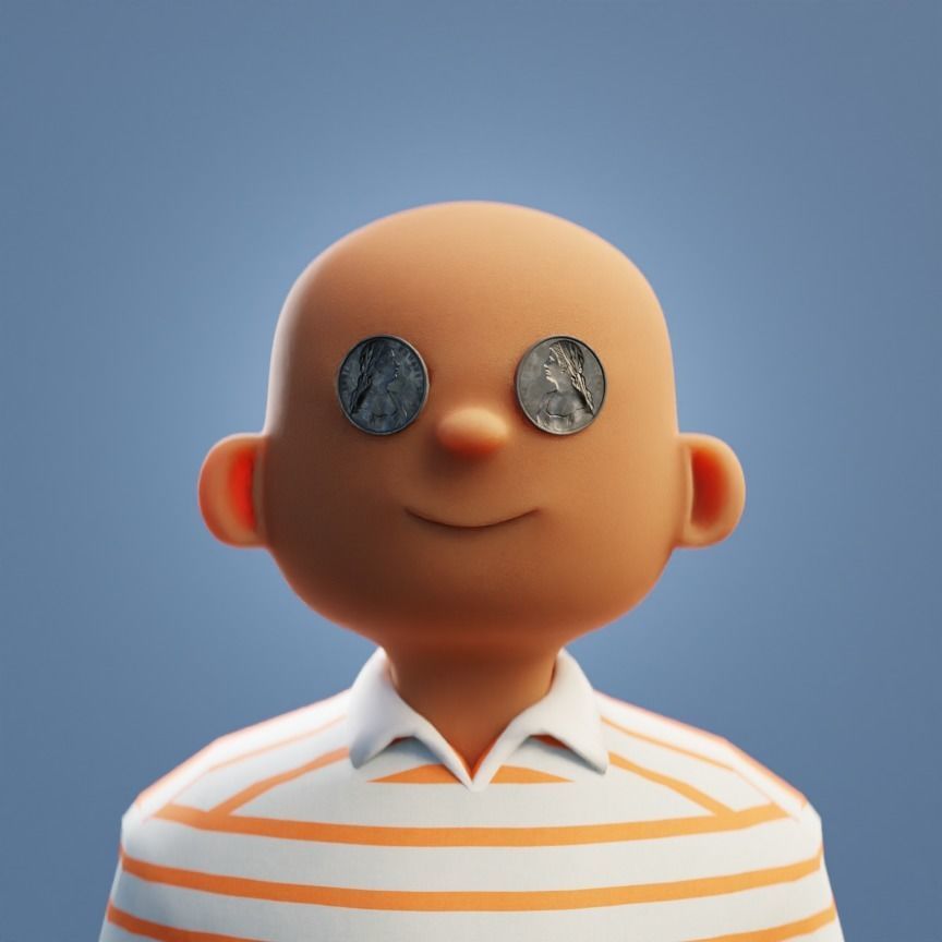 10k Customizable Stylized Rich Kids NFT ART 3D model_7