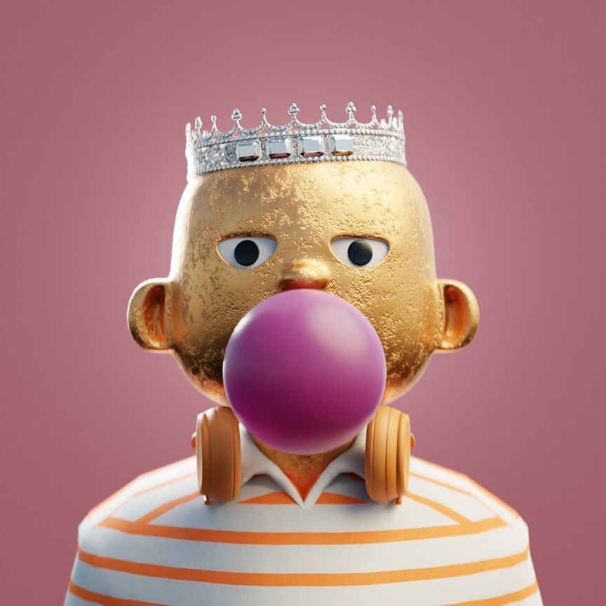 10k Customizable Stylized Rich Kids NFT ART 3D model_6