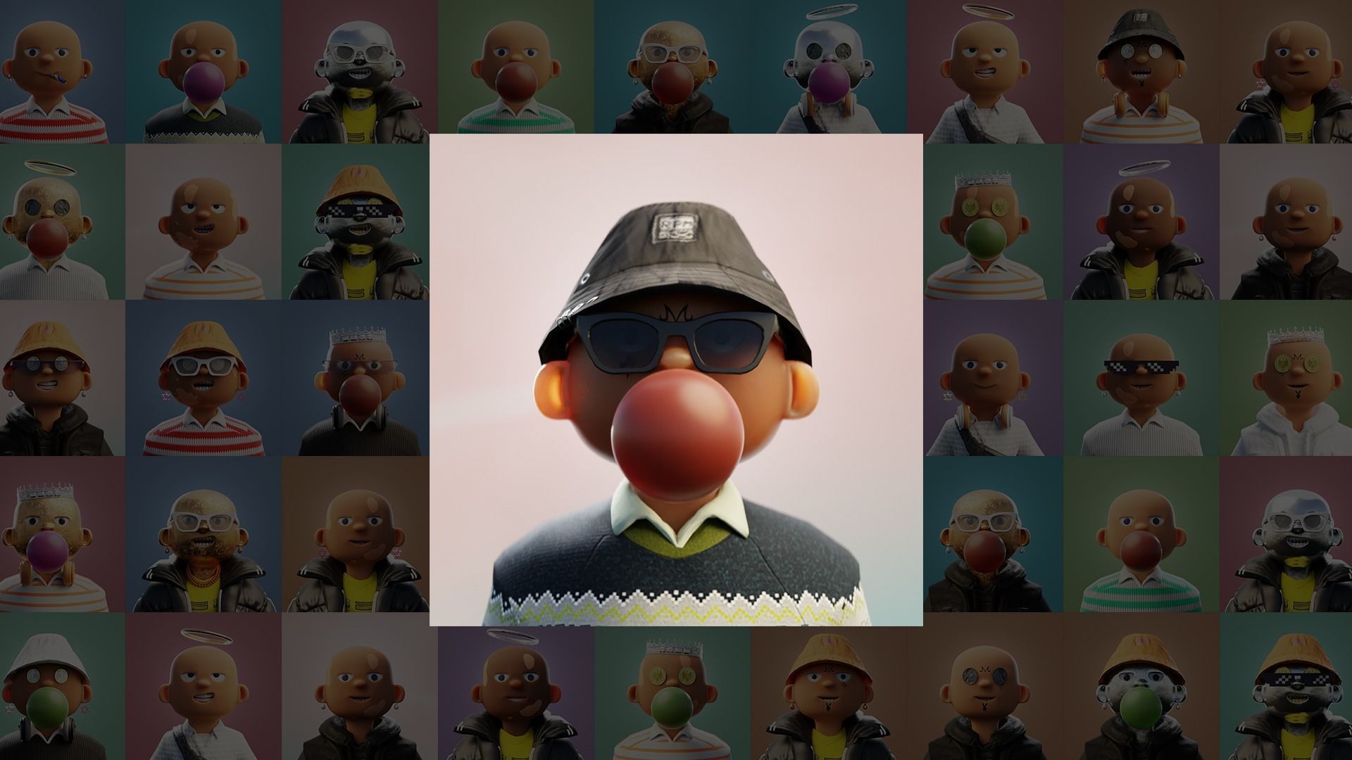 10k Customizable Stylized Rich Kids NFT ART 3D model_3