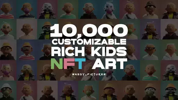 10k Customizable Stylized Rich Kids NFT ART