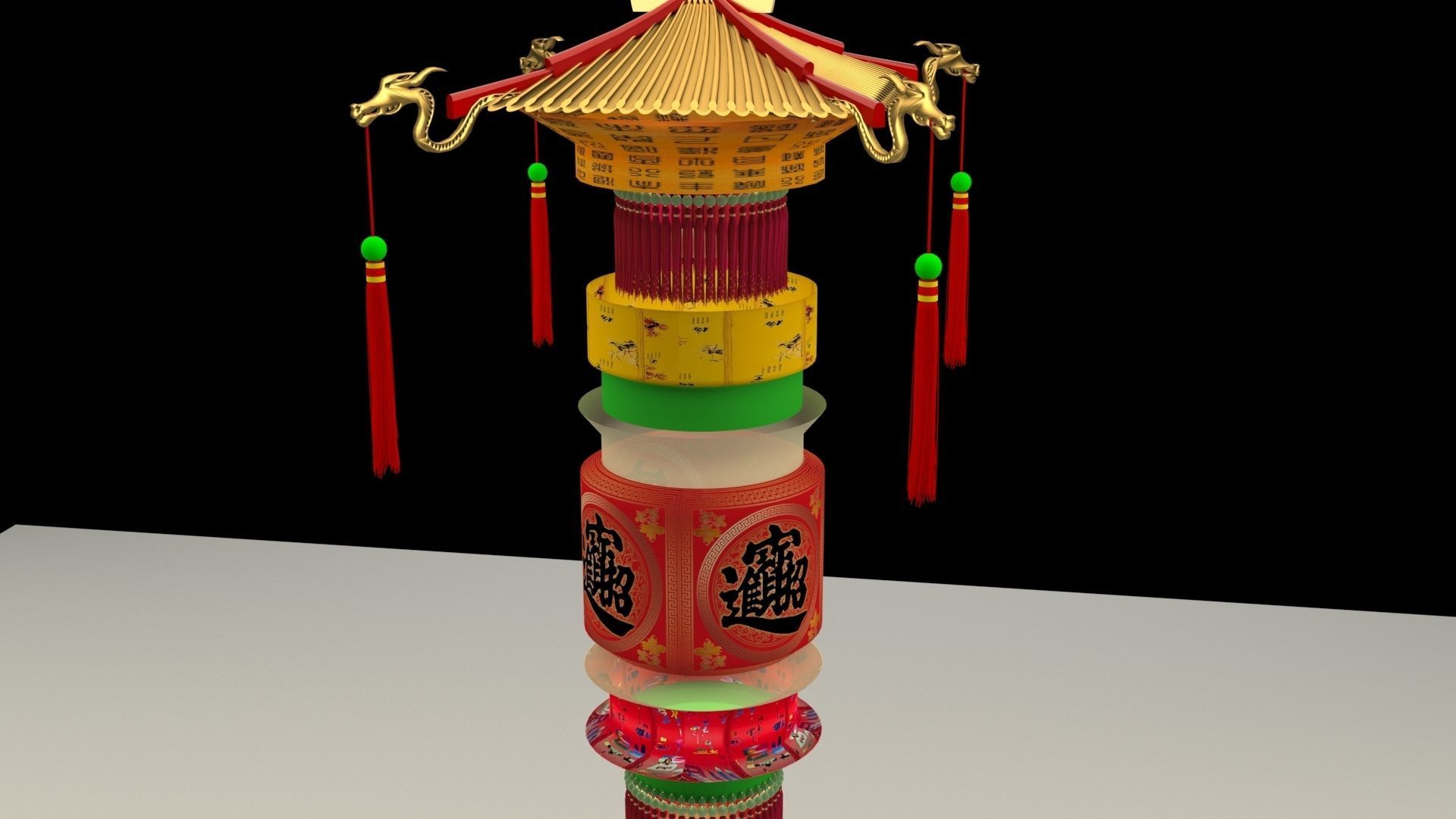 Chinese palace lantern 3D model_2