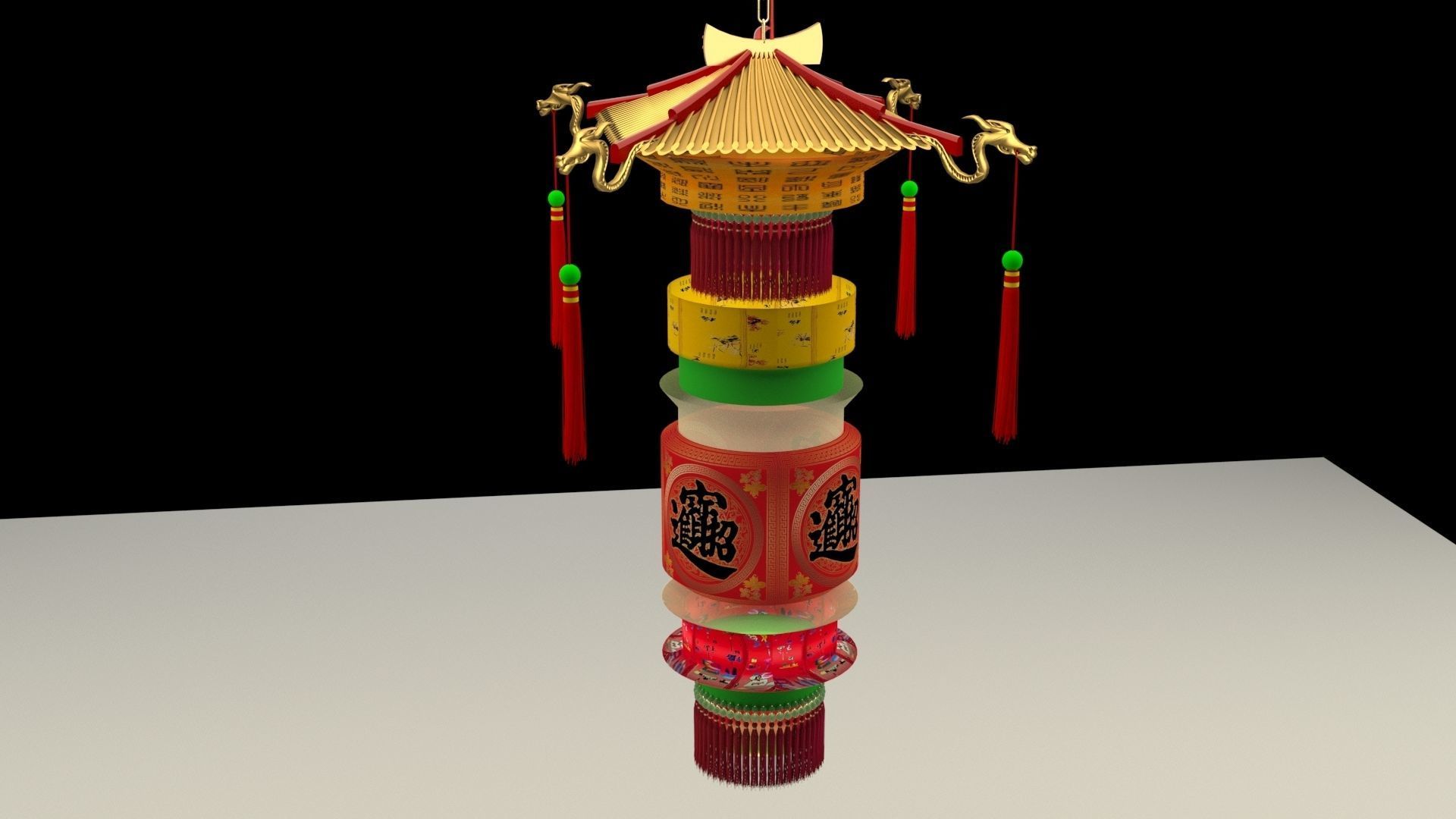 Chinese palace lantern 3D model_3