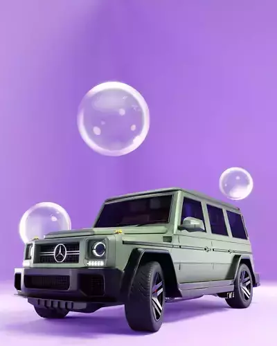 G-Wagon mercedes-benz suv with soap bubbles 3D model