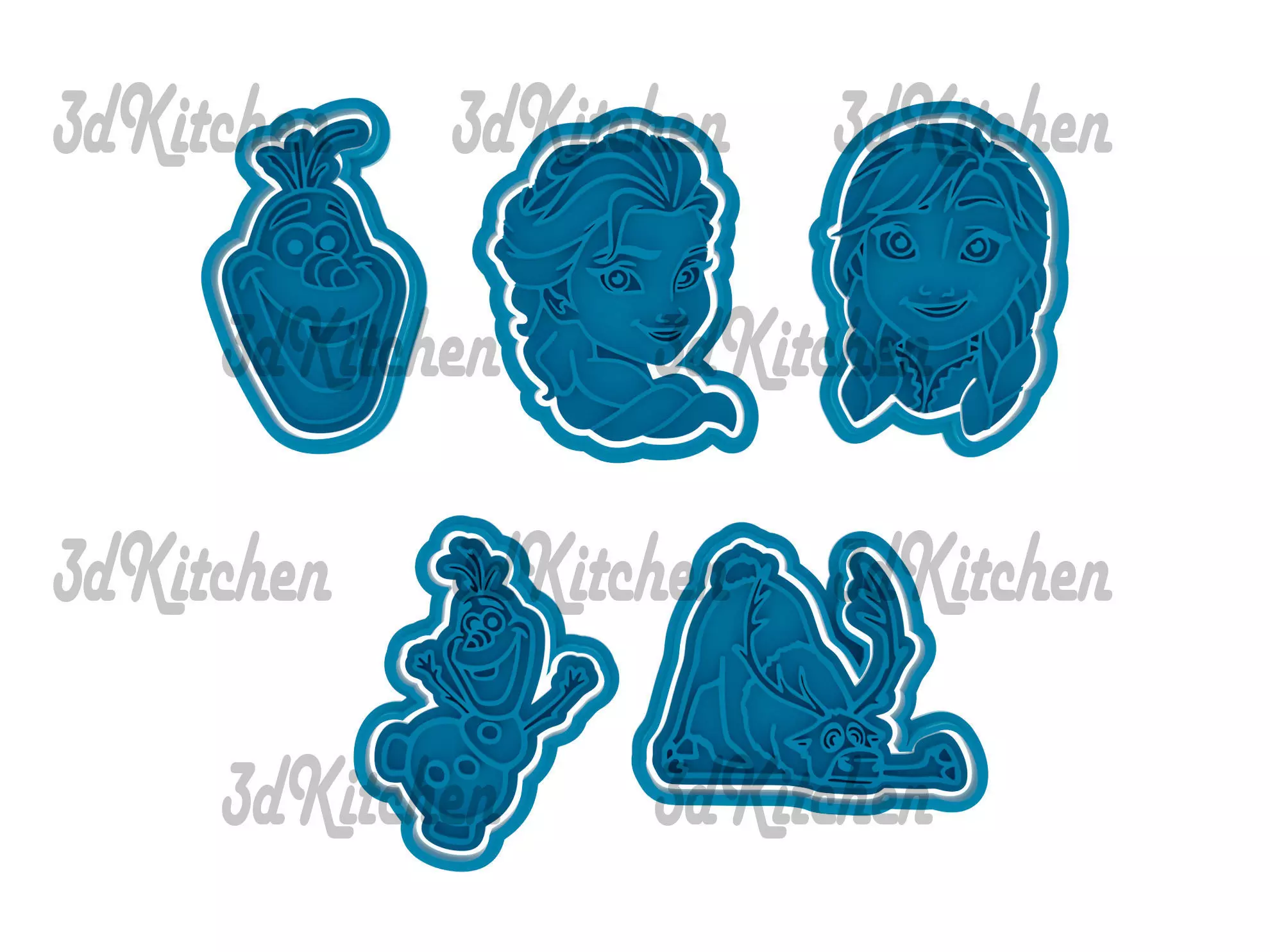 Frozen cookie cutters stl files 3D print model 3D print model_0