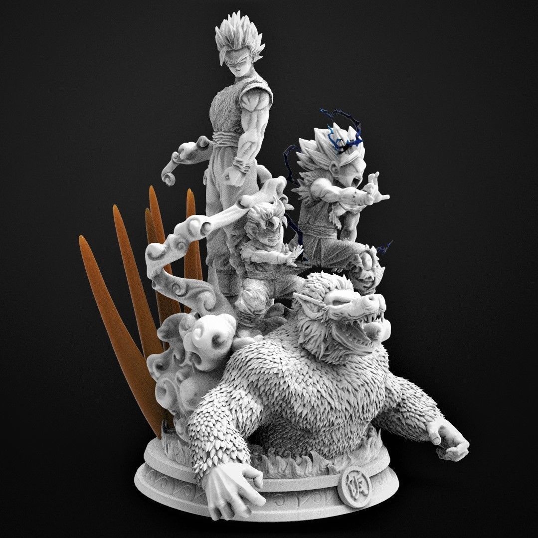 Gohan Transformations 3D print model_1