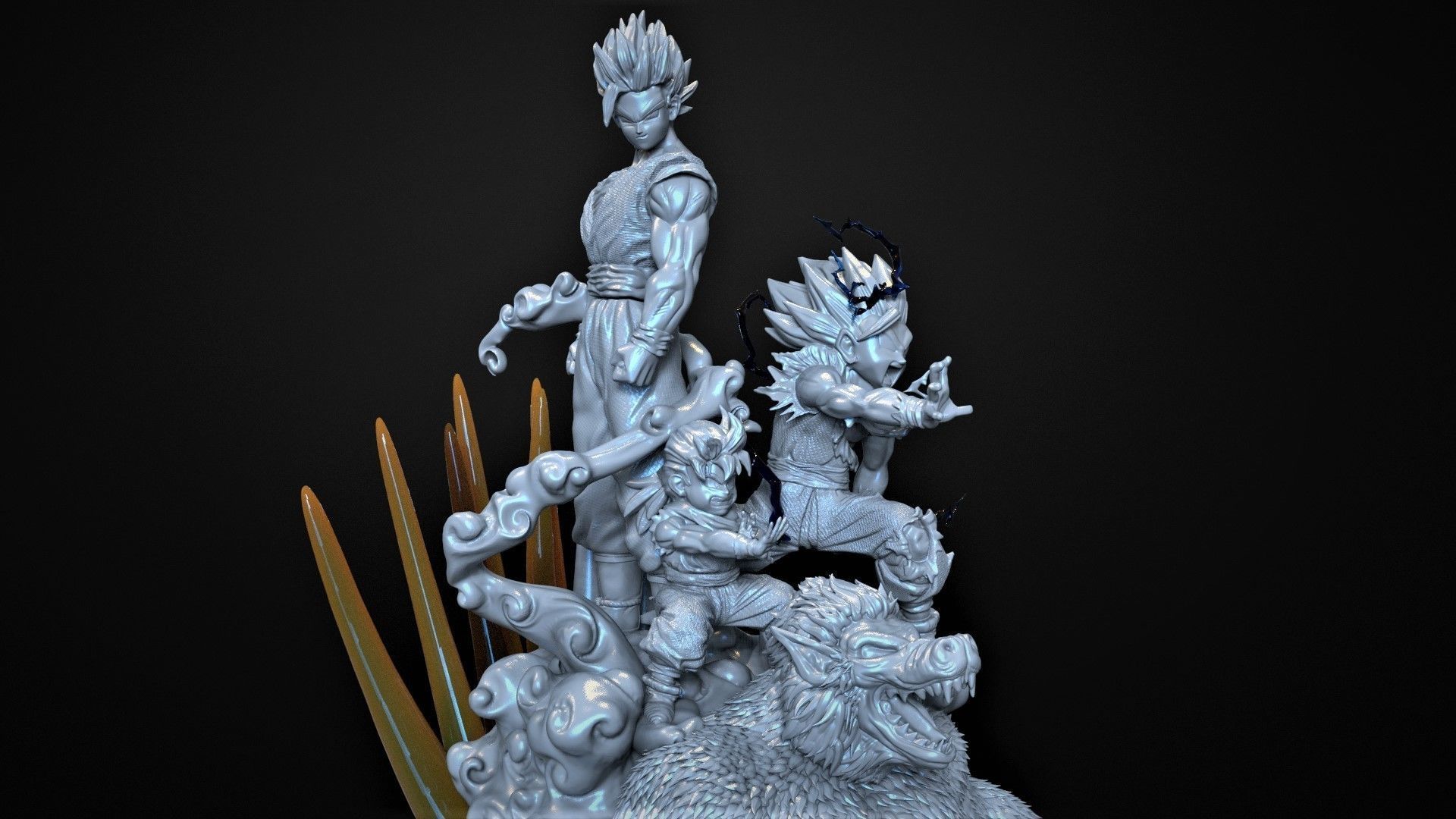 Gohan Transformations 3D print model_5