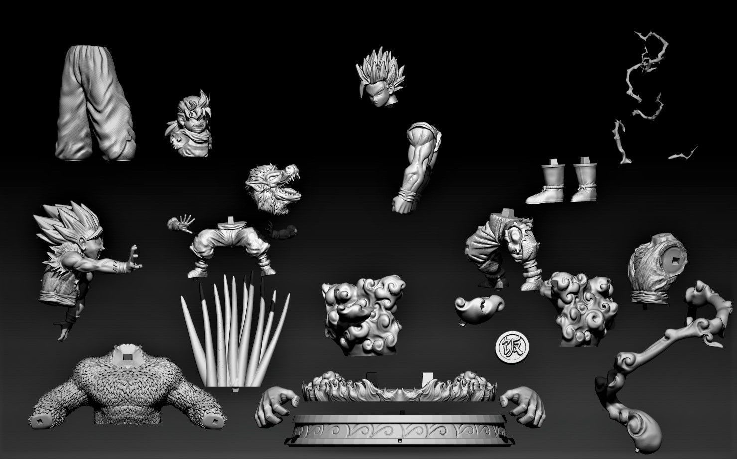 Gohan Transformations 3D print model_4