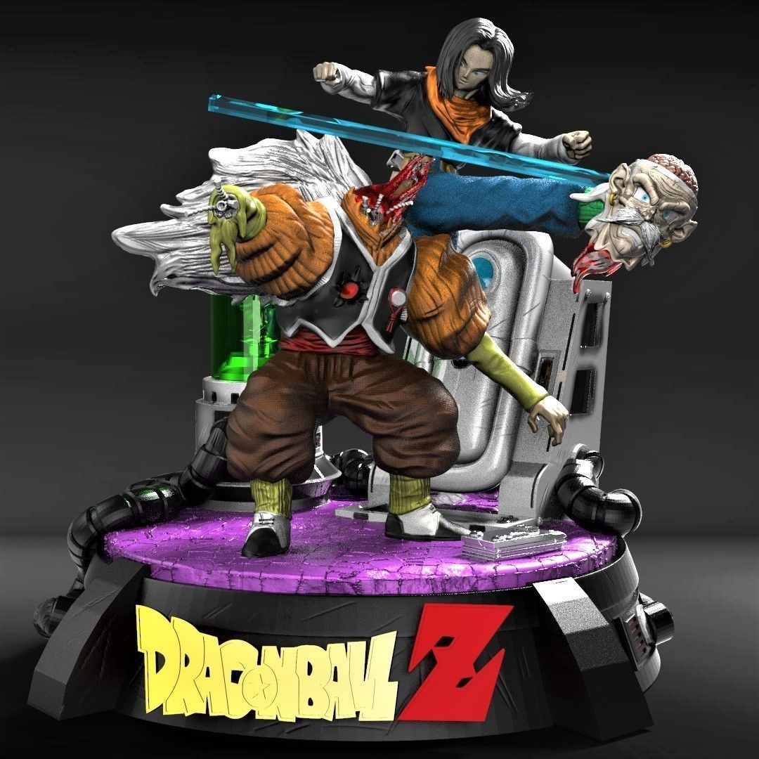 Androide n 17 vs DR Gero 3D print model_1