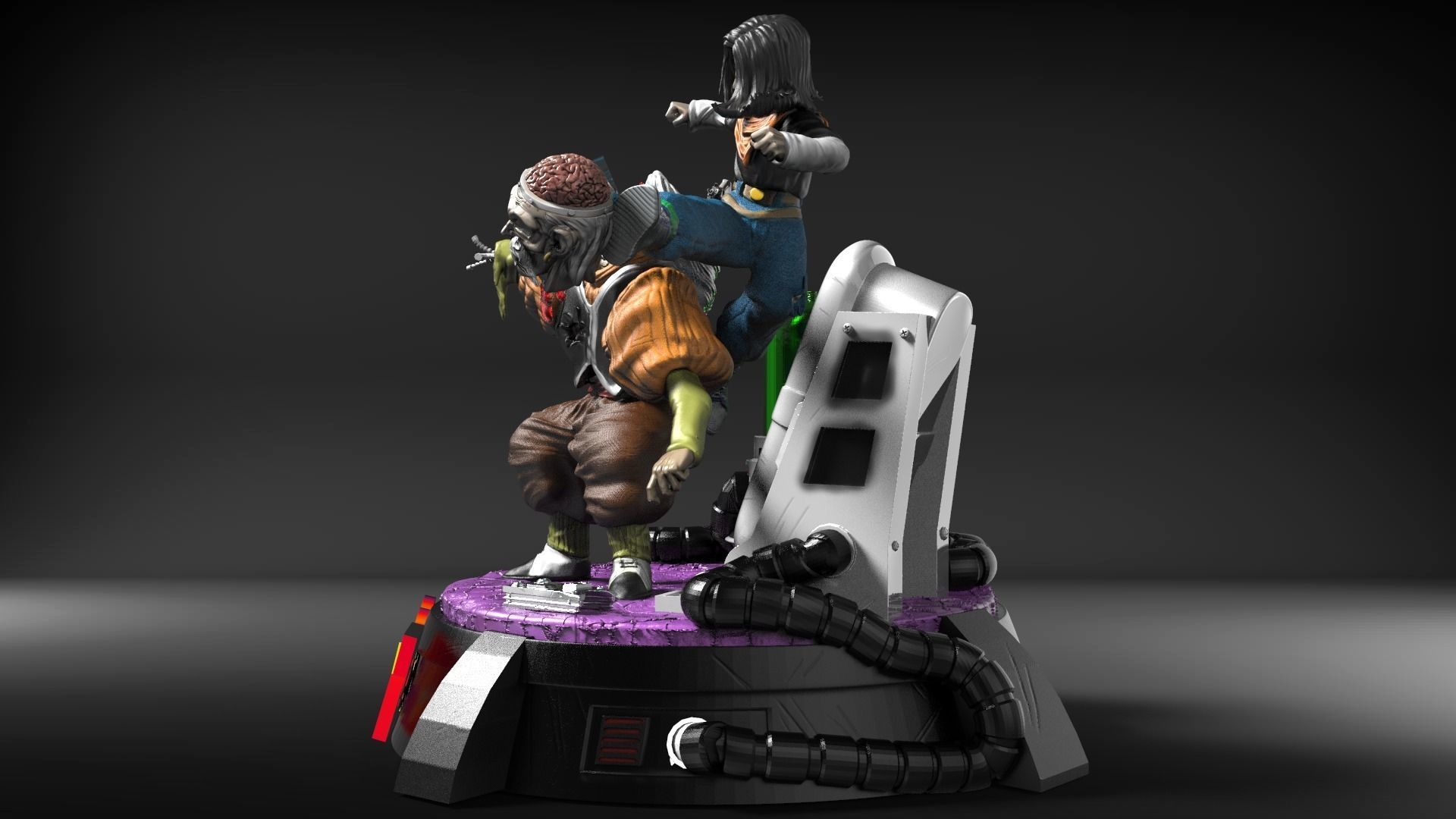 Androide n 17 vs DR Gero 3D print model_4