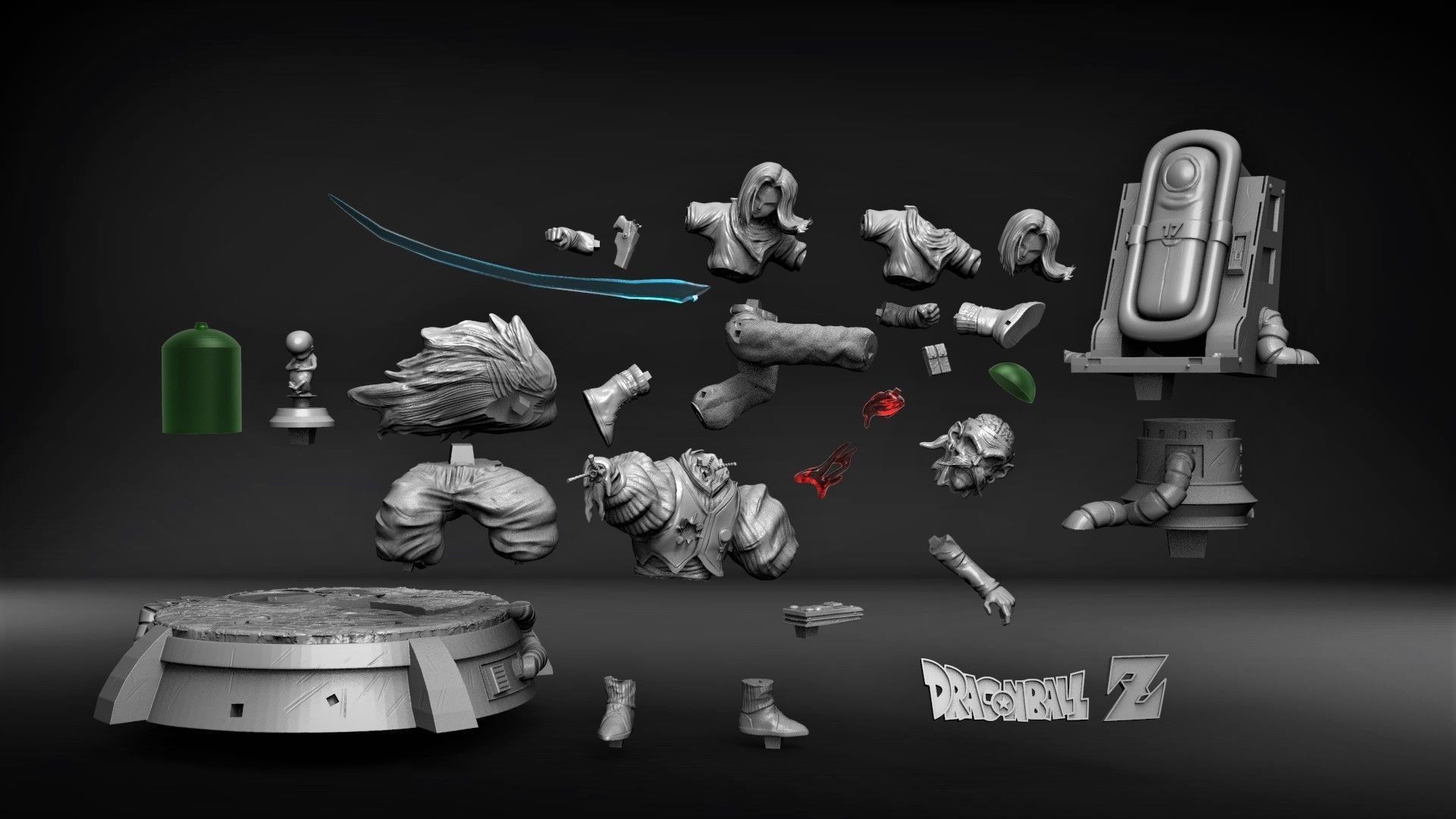 Androide n 17 vs DR Gero 3D print model_7