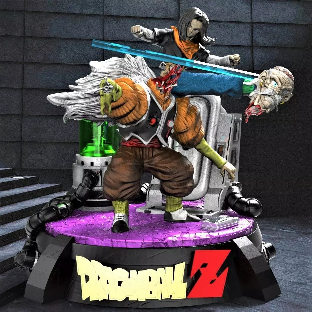 Androide n 17 vs DR Gero 3D print model_0