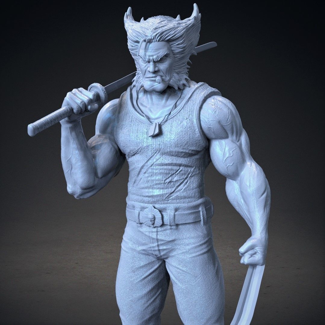 Logan wolverine statue 3D print model_6