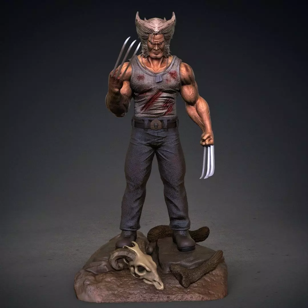 Logan wolverine statue 3D print model_0