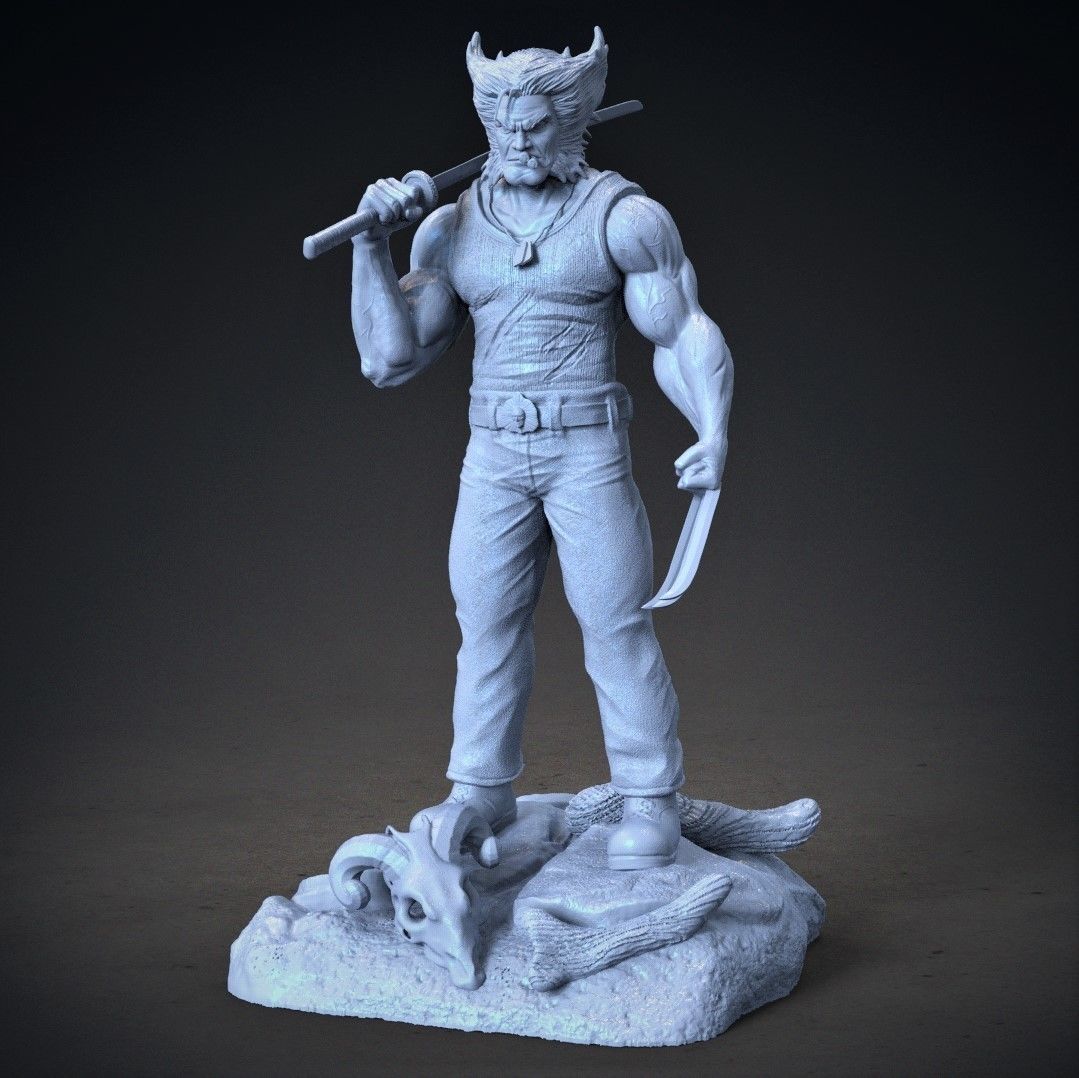 Logan wolverine statue 3D print model_5
