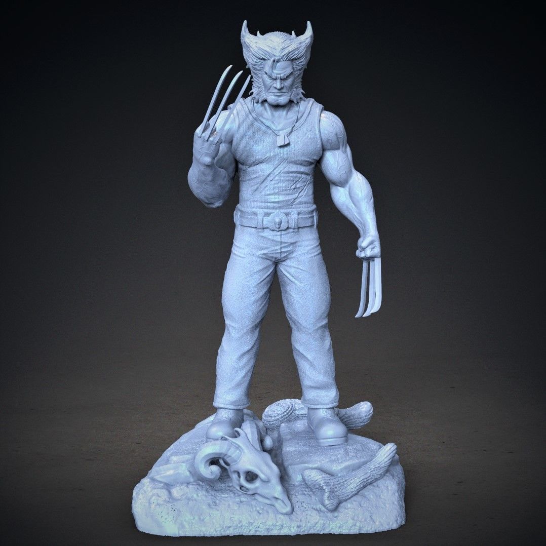 Logan wolverine statue 3D print model_8