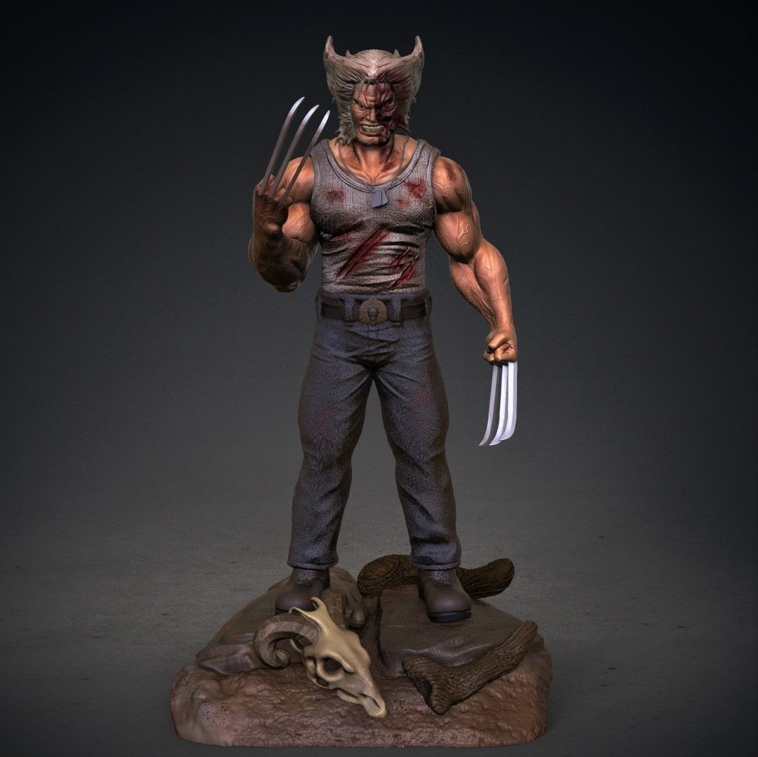 Logan wolverine statue 3D print model_2