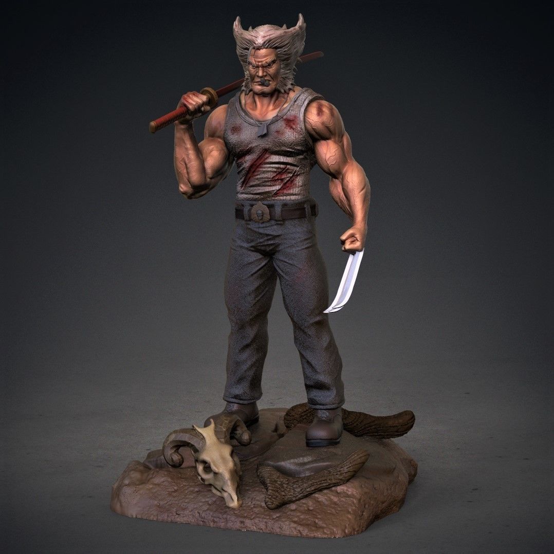 Logan wolverine statue 3D print model_1