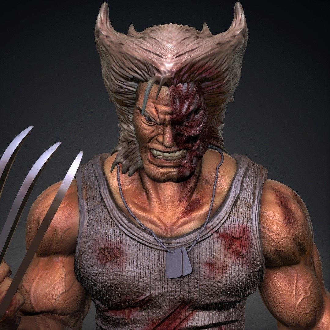 Logan wolverine statue 3D print model_12