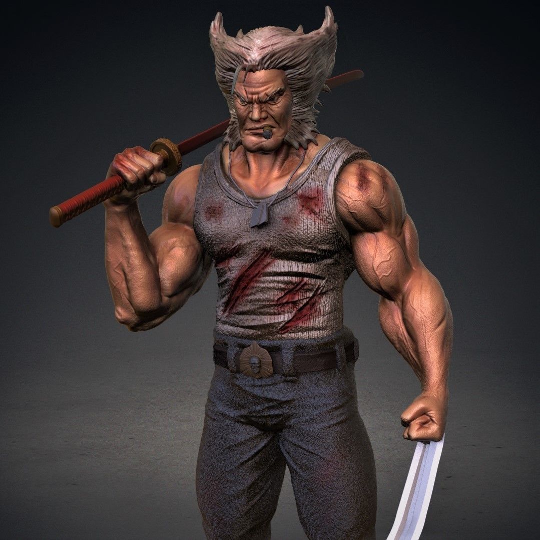 Logan wolverine statue 3D print model_7