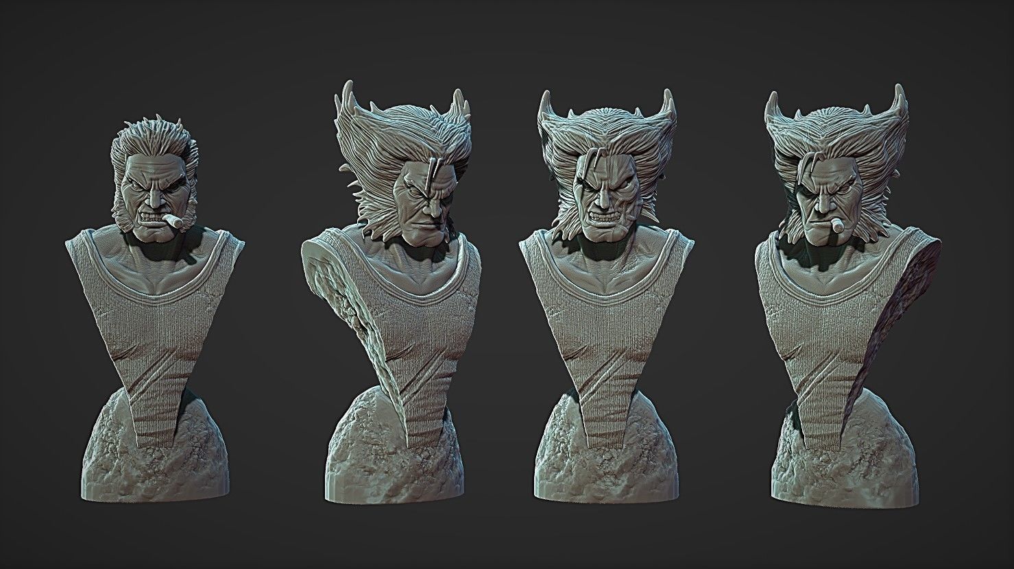 Logan wolverine statue 3D print model_4