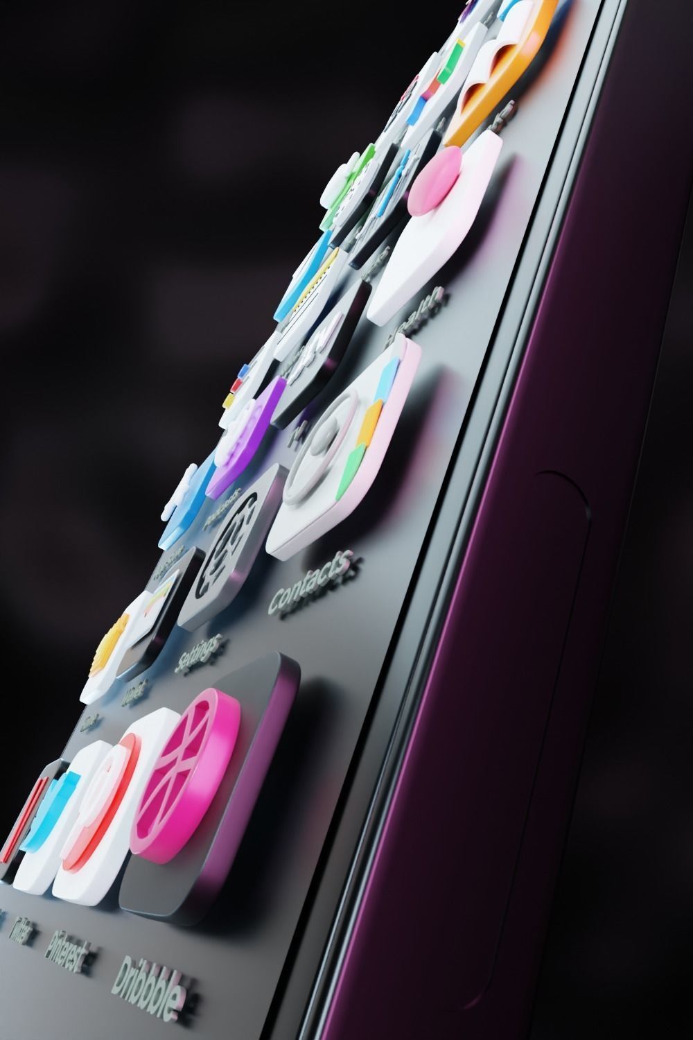 ios 15 Big Sur 3D SOCIAL MEDIA ICONS Low-poly 3D model 3D model_1