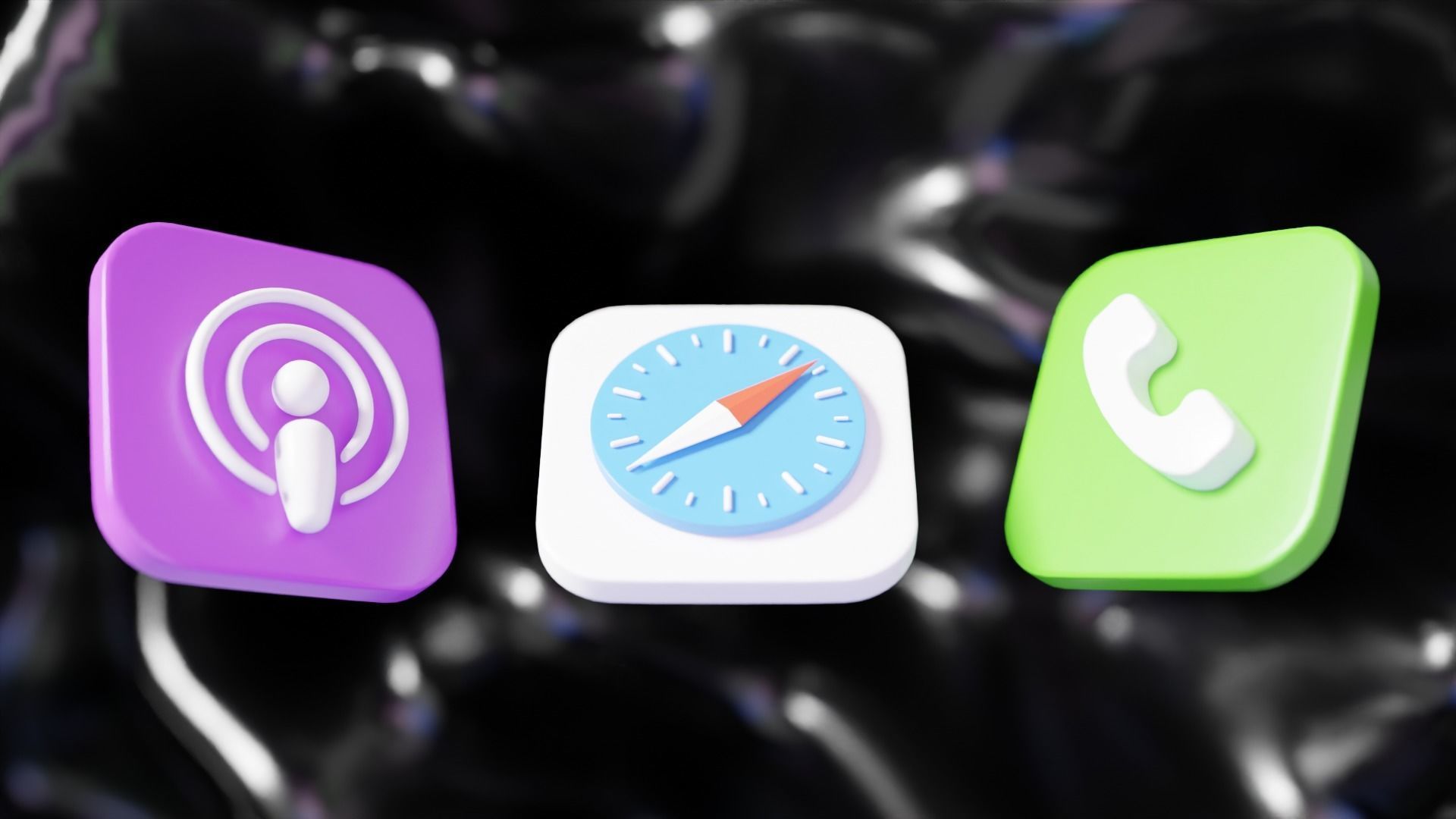 ios 15 Big Sur 3D SOCIAL MEDIA ICONS Low-poly 3D model 3D model_11