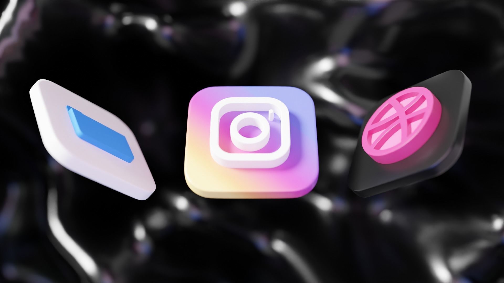 ios 15 Big Sur 3D SOCIAL MEDIA ICONS Low-poly 3D model 3D model_8