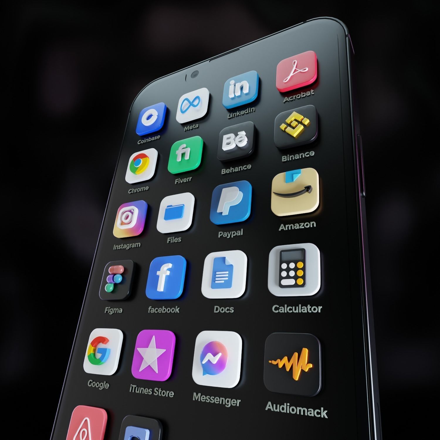 ios 15 Big Sur 3D SOCIAL MEDIA ICONS Low-poly 3D model 3D model_5