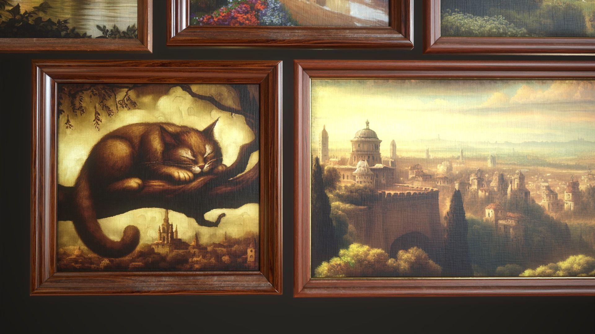 Set of vintage paintings Low-poly 3D model_4