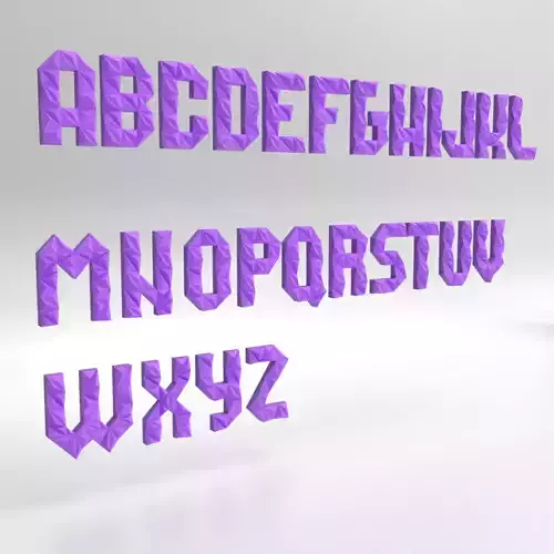 Alphabet lowpoly pack origami 3D print model