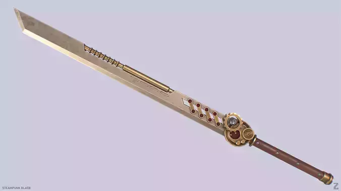 Steampunk blade Low-poly 3D model