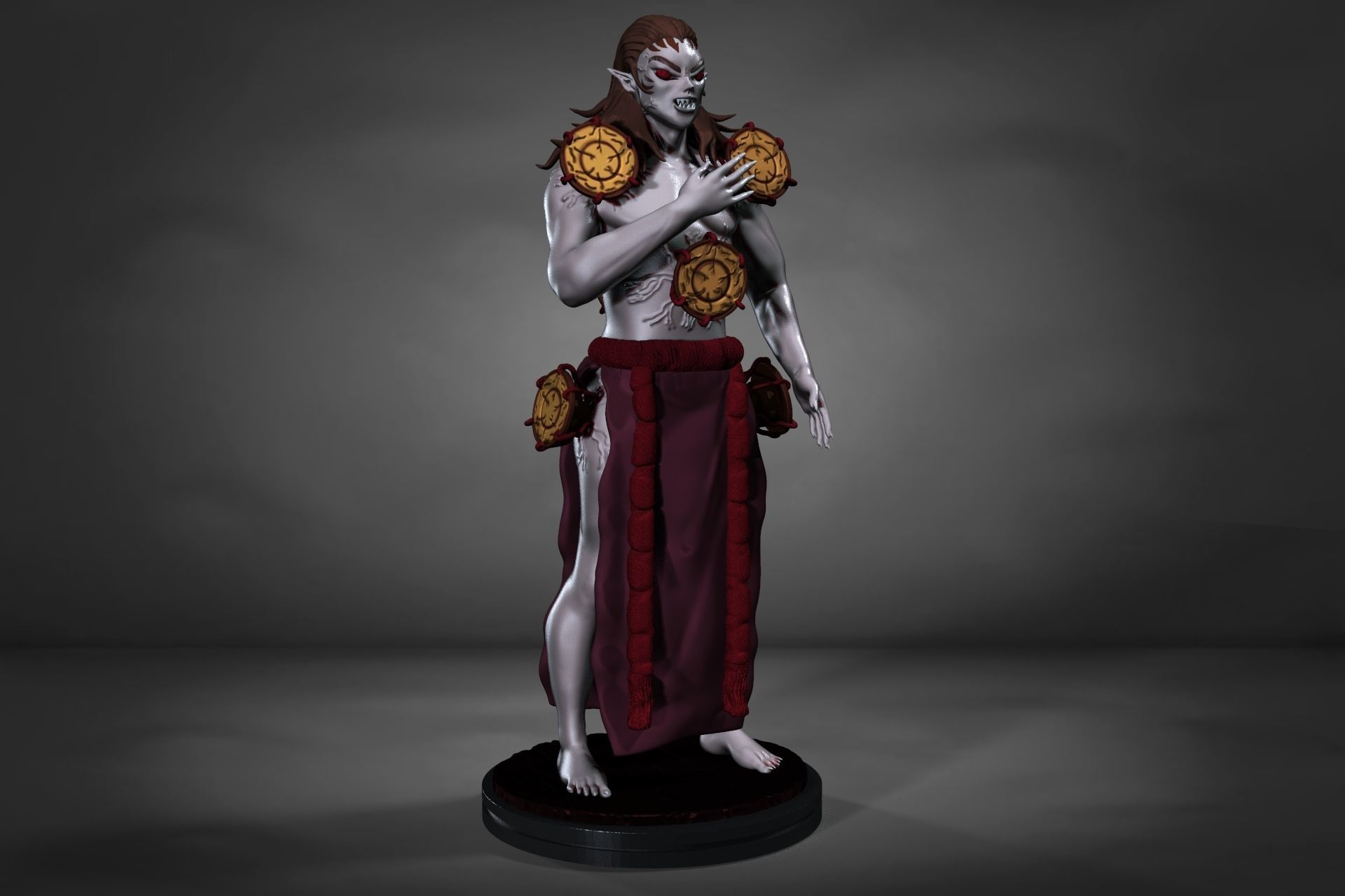 KYOGAI statue of woman with long hair 3D print model_2