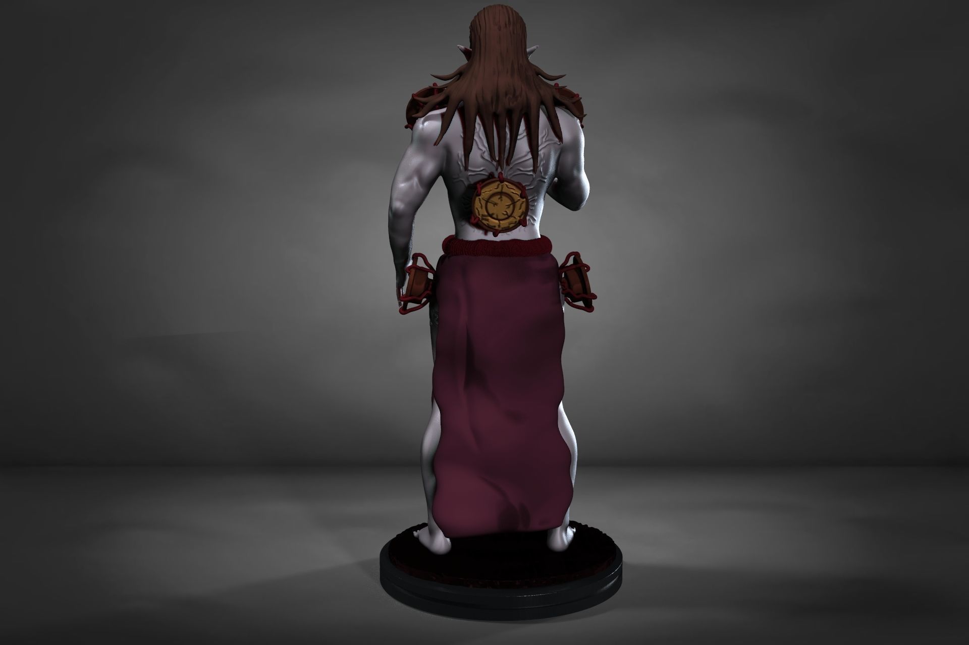 KYOGAI statue of woman with long hair 3D print model_4