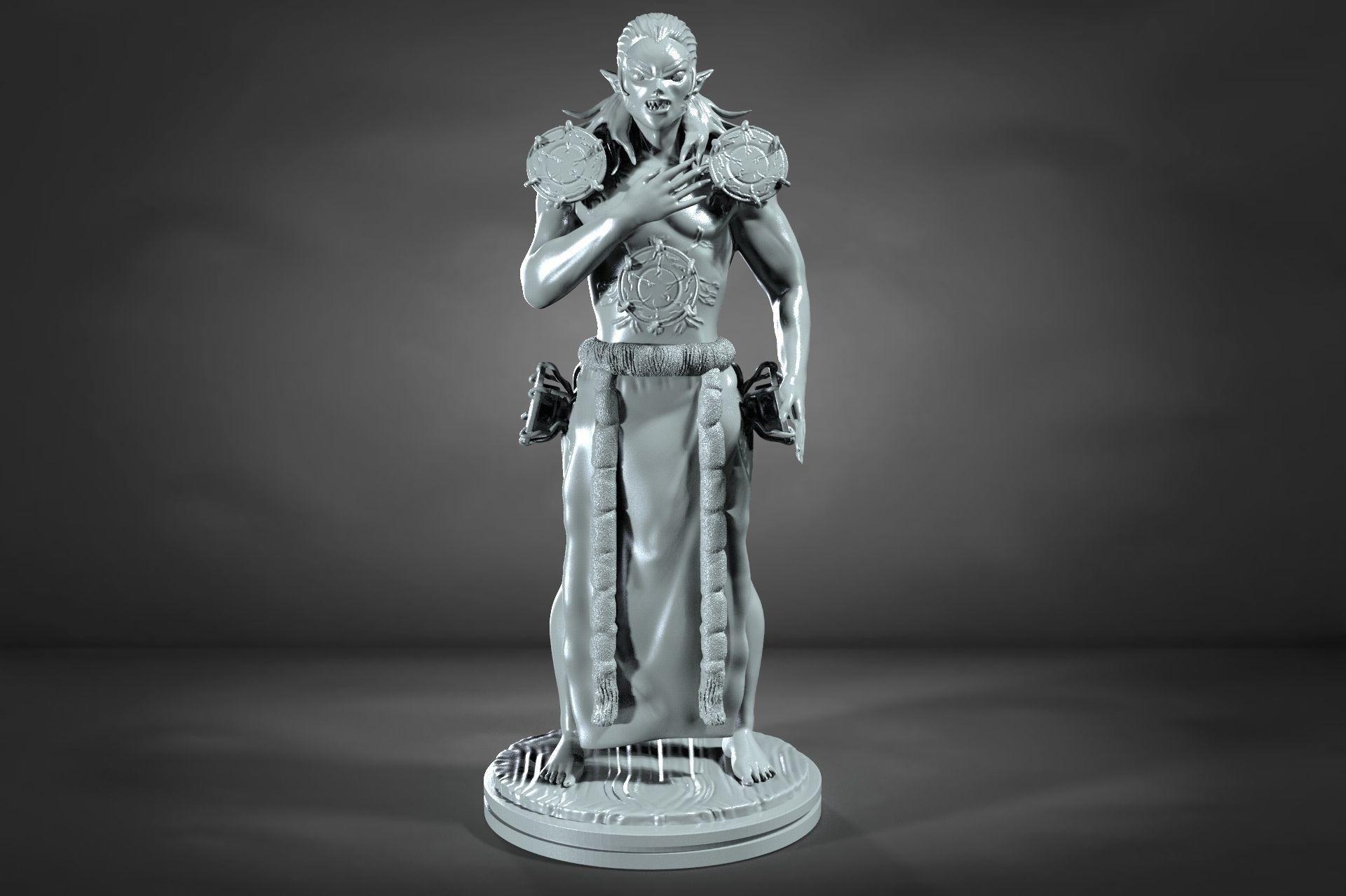 KYOGAI statue of woman with long hair 3D print model_1