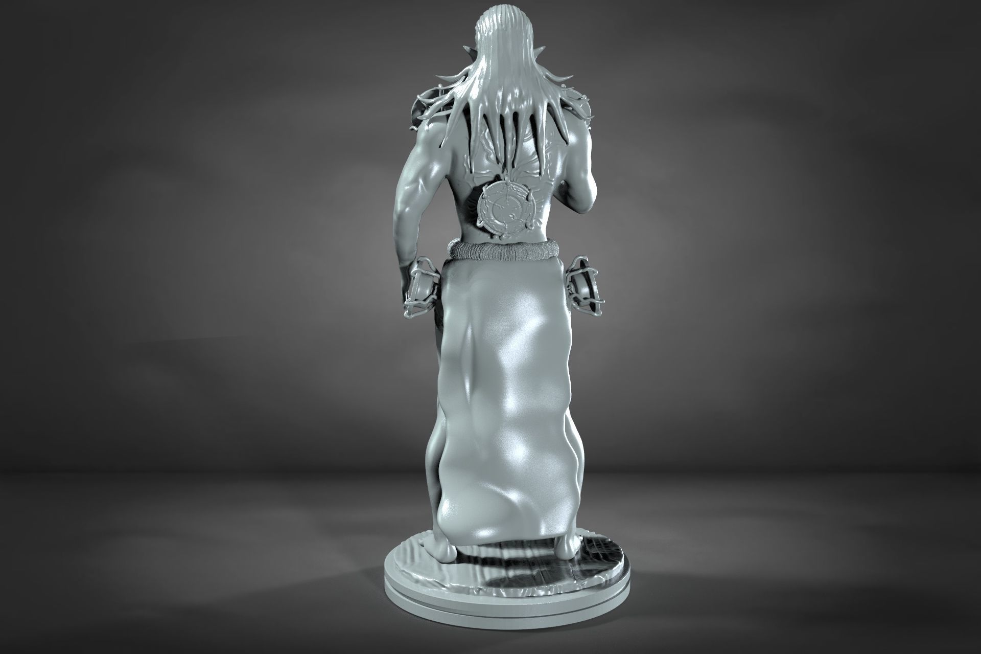 KYOGAI statue of woman with long hair 3D print model_5