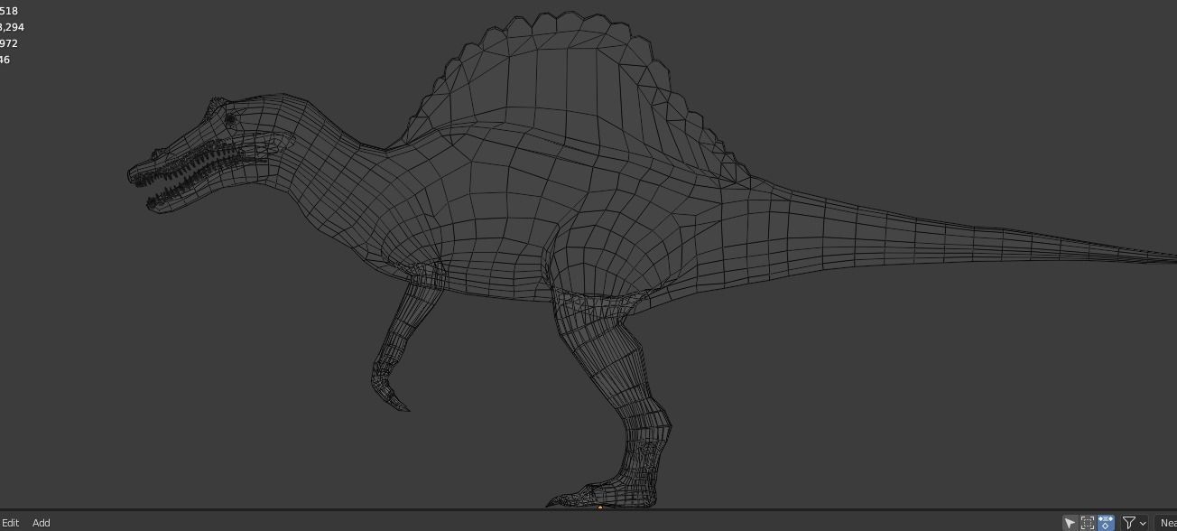 Spinosaurus Animated Low-poly 3D model_16