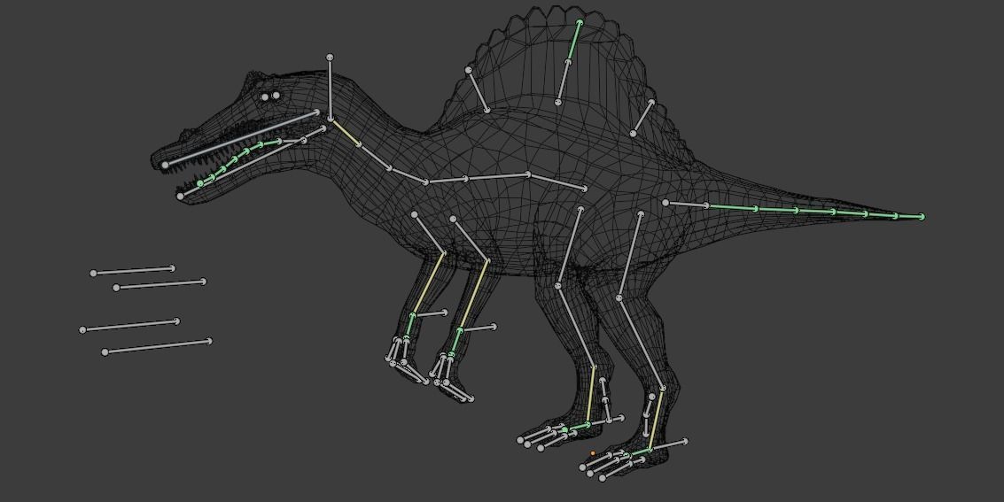 Spinosaurus Animated Low-poly 3D model_23