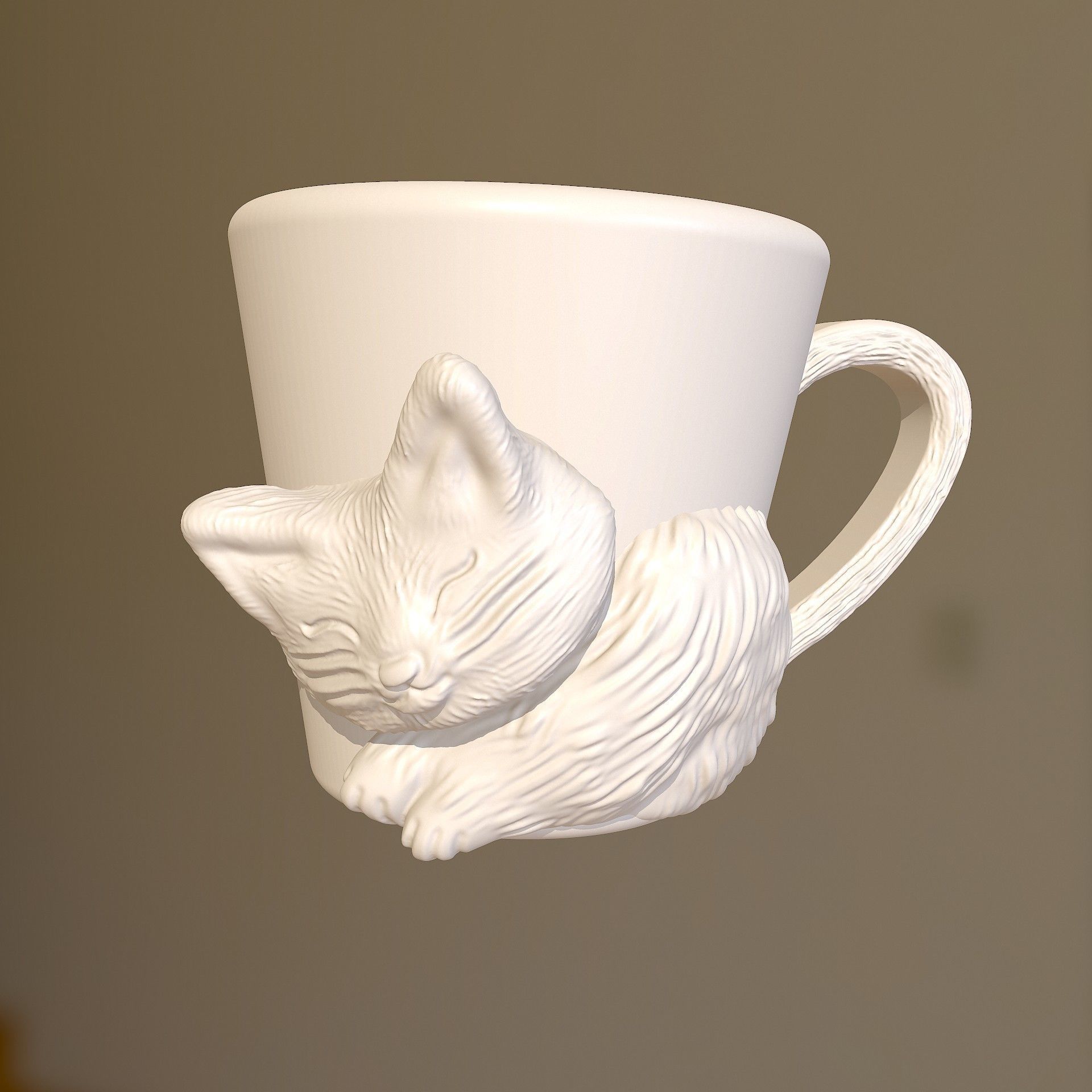 Cat mug TAZA GATO 3D print model_5