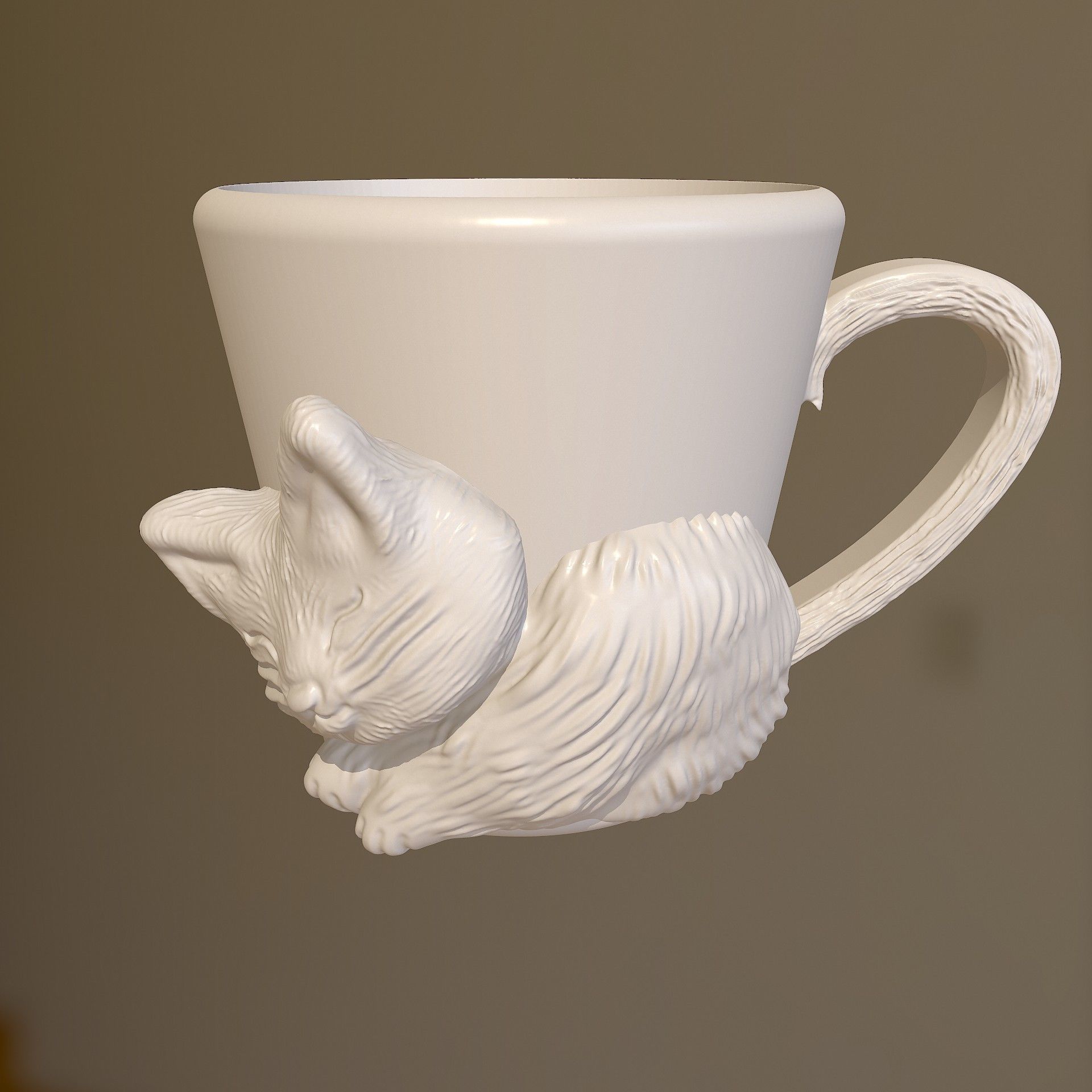 Cat mug TAZA GATO 3D print model_1